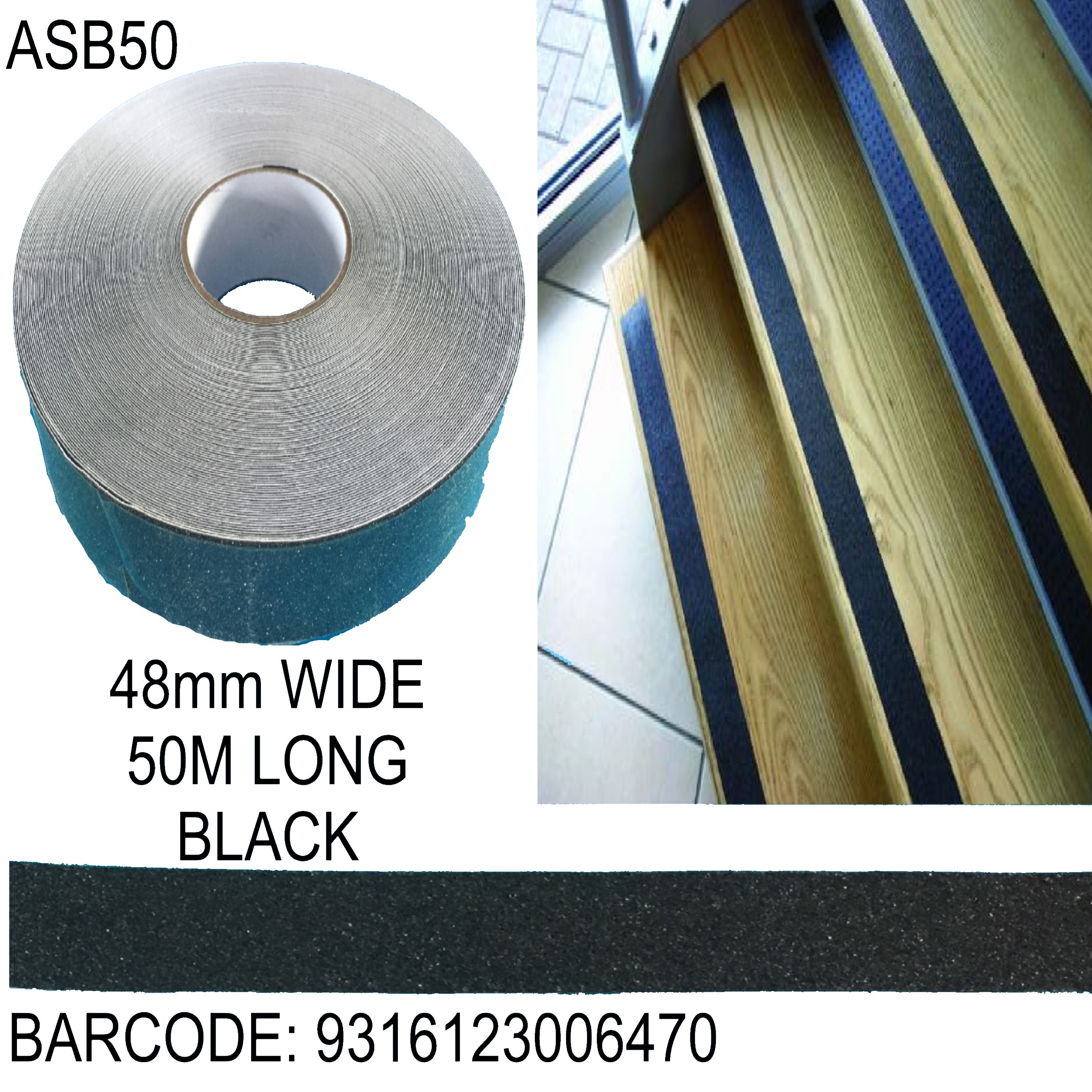 ASB50 – Black Anti-Slip Tape 50M - Handy Hardware