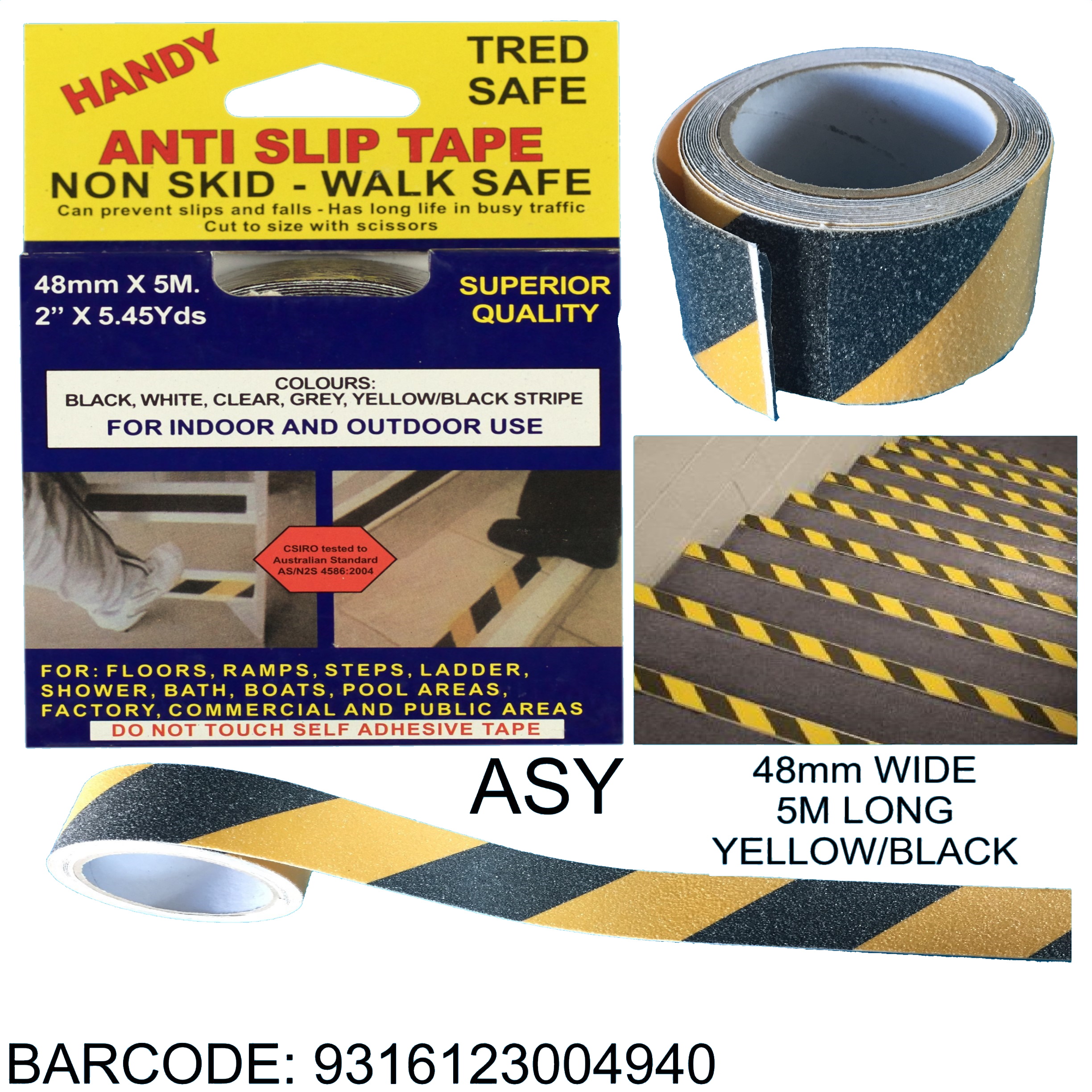 ASY – Yellow/Black Anti-Slip Tape - Handy Hardware