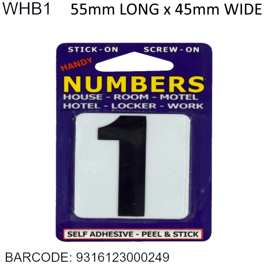 WHB1 – White Base Black Print Number 1 - Handy Hardware